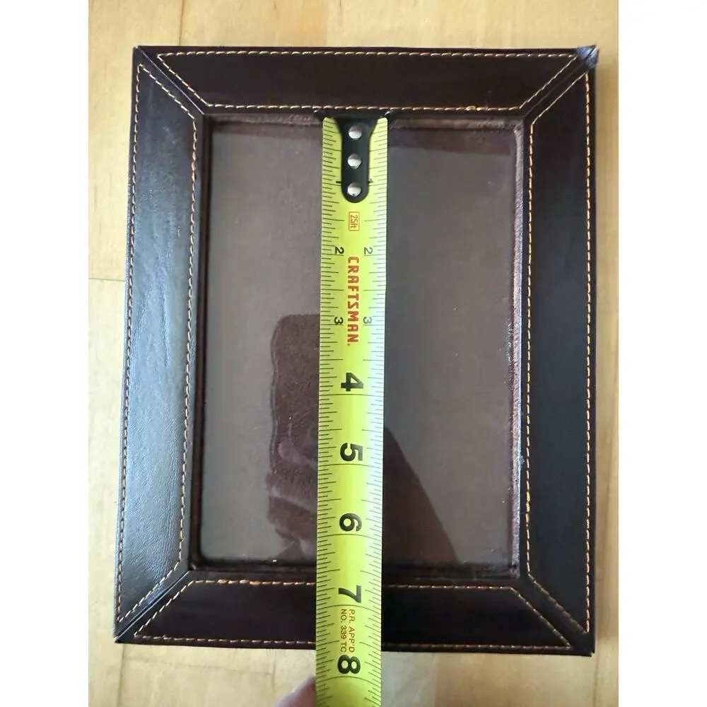Reed & Barton Brown Leather 5x 7 Frame SMALL FLAW